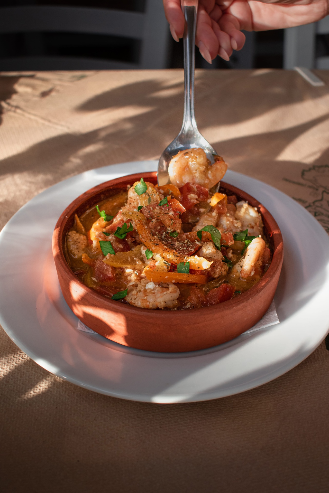 Shrimp saganaki